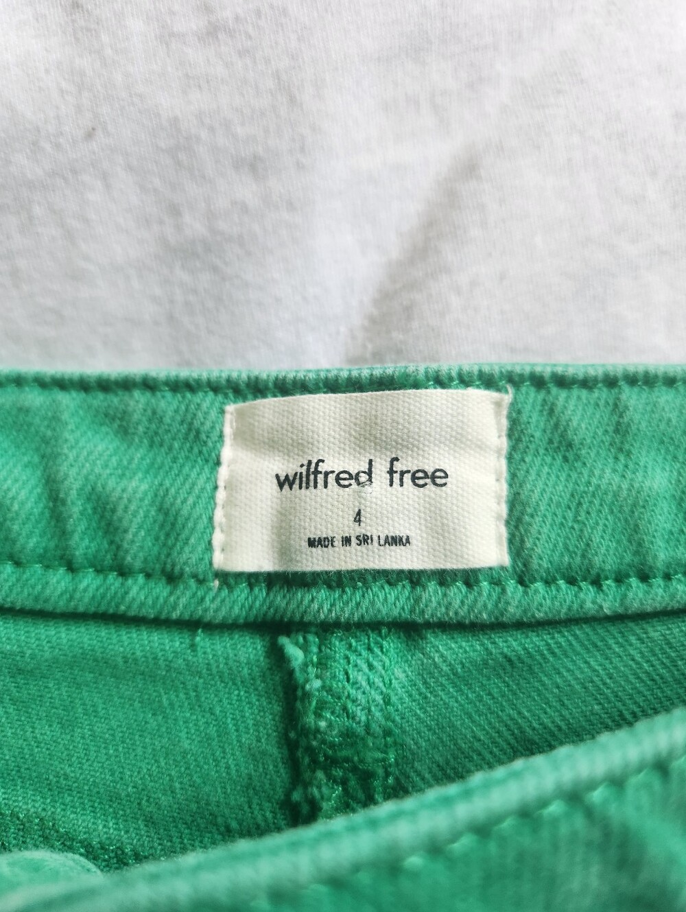 Aritzia Wilfred Free Melina Twill Pant GD Alien Green High Rise Straight Size 4 - Picture 3 of 5